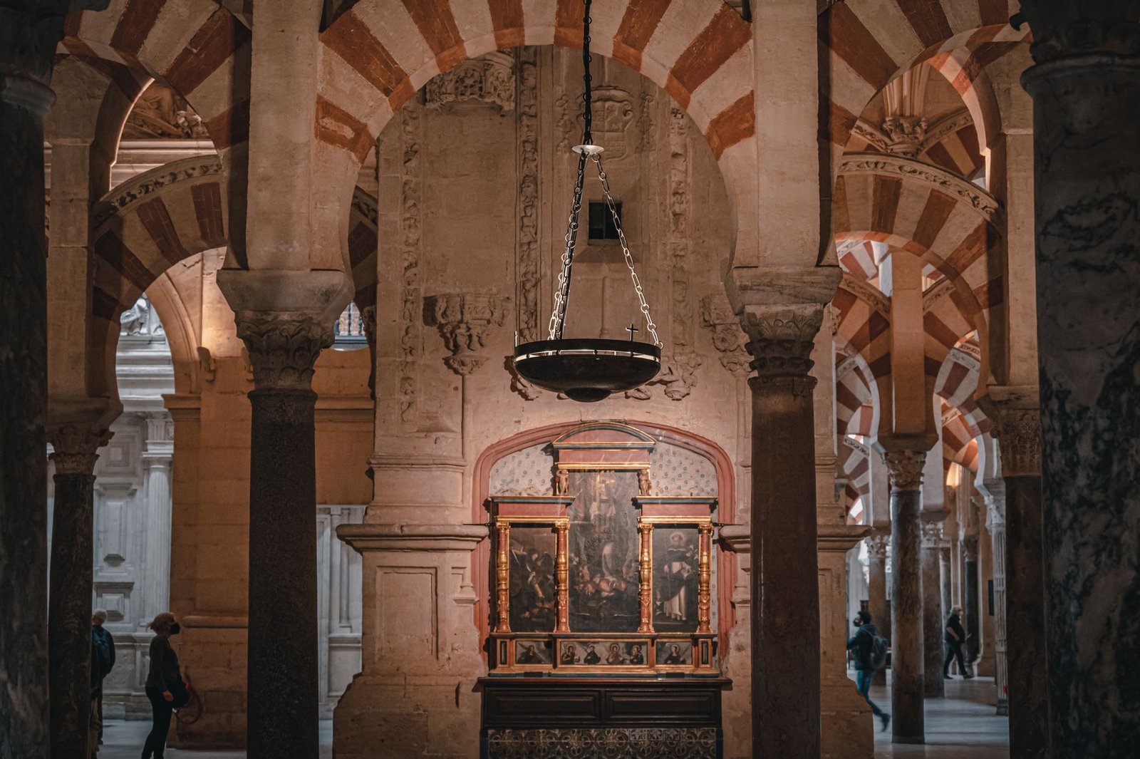 Striking arches and historical art inside the Mosque-Cathedral of Córdoba