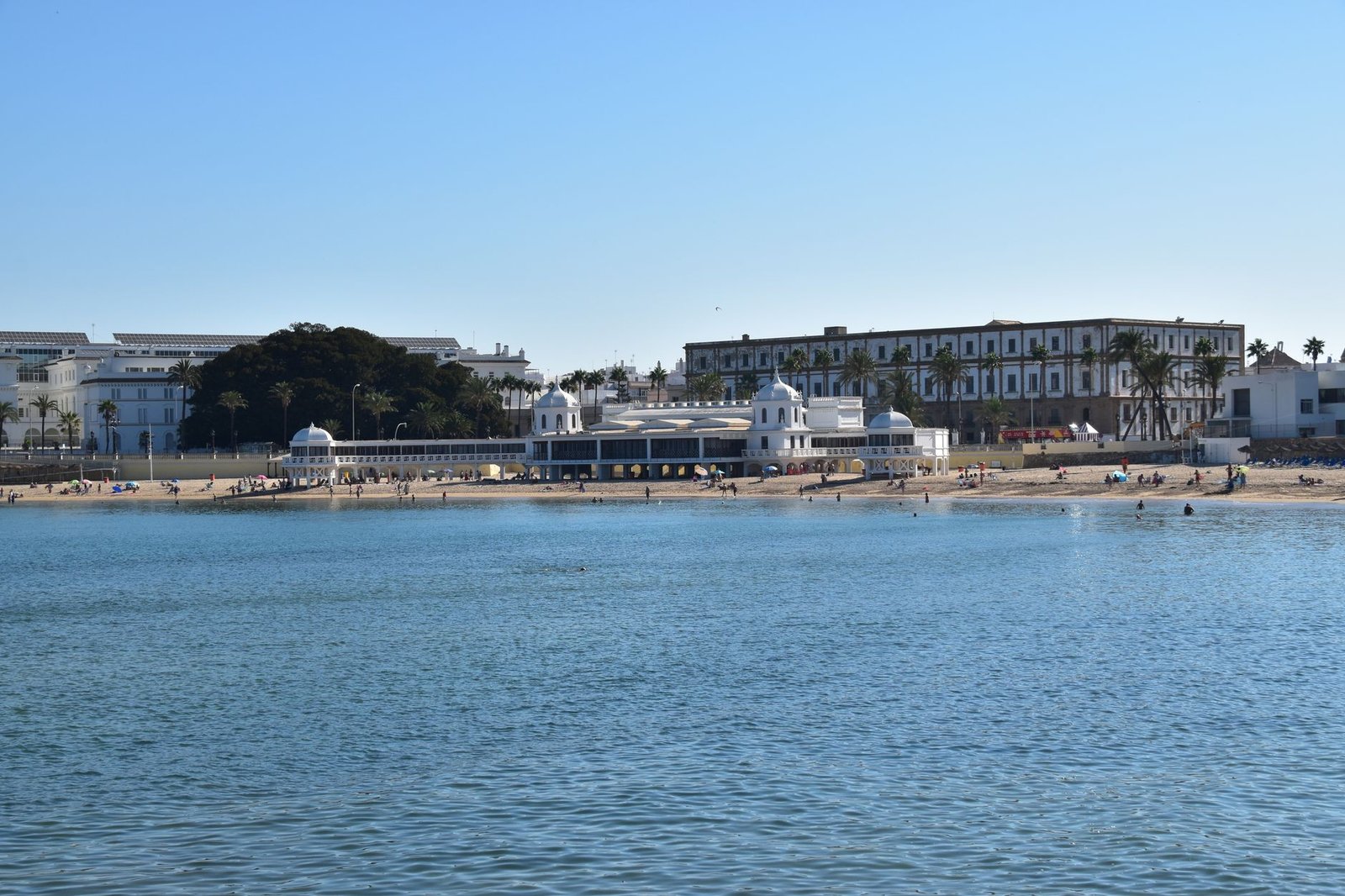 Scenic view of the beach and architecture in Cádiz, Spain, perfect for tourism