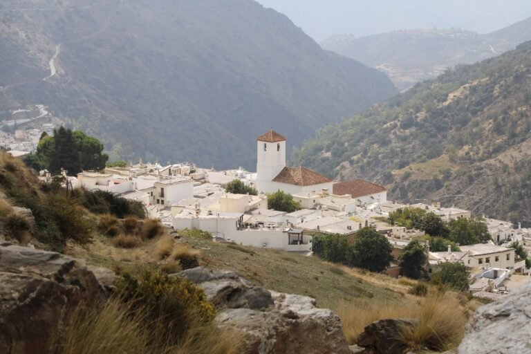Beautiful view of Capileira village in the Sierra Nevada mountains, Andalusia