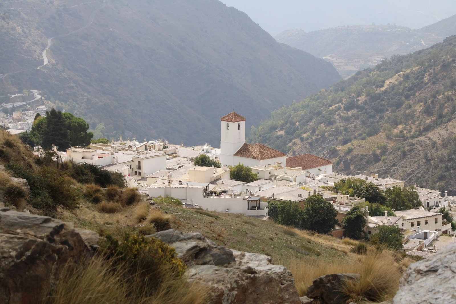 Beautiful view of Capileira village in the Sierra Nevada mountains, Andalusia
